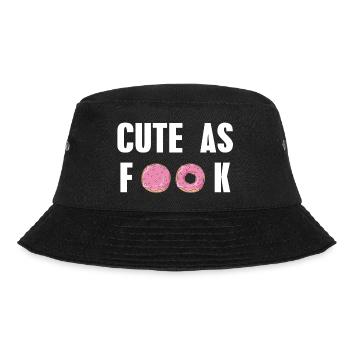 Cute as Fuck weiß Donut Süßigkeit Geschenkidee - Bucket Hat - Schwarz - Vorne - Lela (165cm)