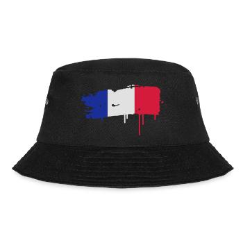 gepinselte Flagge Frankreichs mit einem - Bucket Hat - Schwarz - Vorne - Lela (165cm)