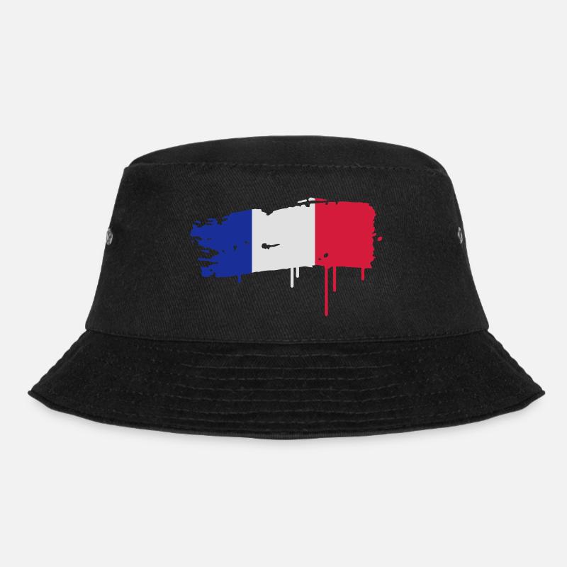 Un drapeau français peint avec un coup de pinceau - Bob - noir