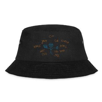 internet Begriffe - Bucket Hat - Schwarz - Vorne - Lela (165cm)