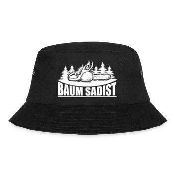 HOLZ SÄGE KETTENSÄGE GESCHENK WALD FÖRSTER BERUF - Bucket Hat - Schwarz - Vorne - Lela (165cm)