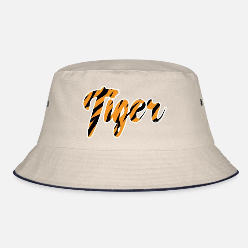 Tiger lettering pattern black stripes Bucket Hat