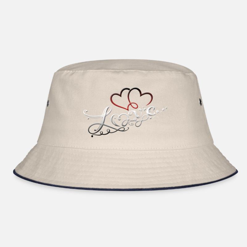 Two hearts with love and infinity symbol Bucket Hat