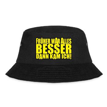 früher war alles besser - Bucket Hat - Schwarz - Vorne - Lela (165cm)