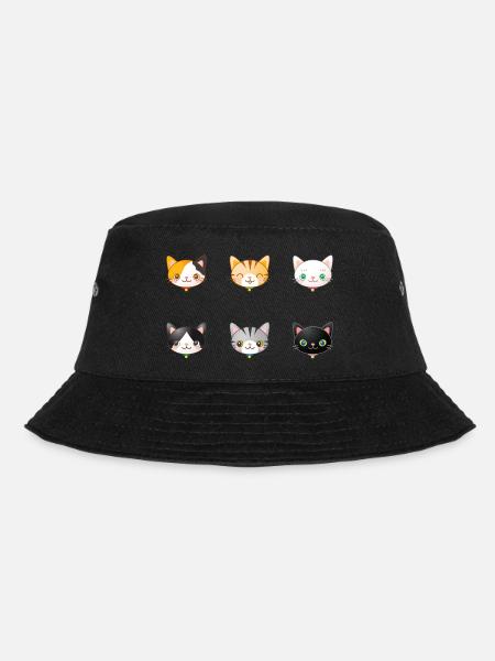 Katzen - Bucket Hat - Schwarz