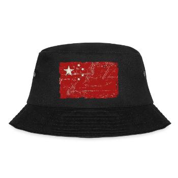 China Vintage Flag - Bucket Hat - Schwarz - Vorne - Lela (165cm)