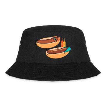 Heiße Würstchen - Bucket Hat - Schwarz - Vorne - Lela (165cm)
