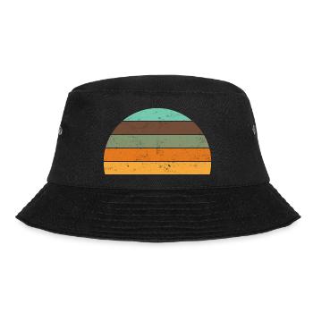 Retro sunset vintage sun stripes circle - Bucket Hat - black - Front - Lela (165cm)