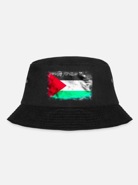 Hintergrund mit der Flagge Palästinas - Bucket Hat - Schwarz