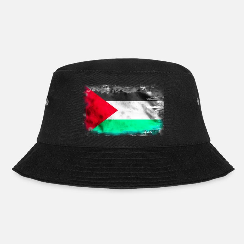 Hintergrund mit der Flagge Palästinas - Bucket Hat - Schwarz