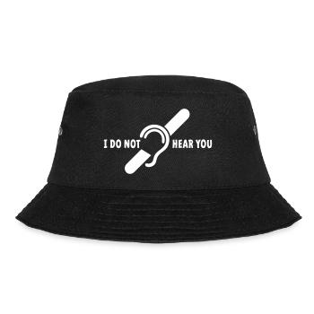 I do not hear you. Deaf, hard of hearing logo - Bucket Hat - black - Front - Lela (165cm)