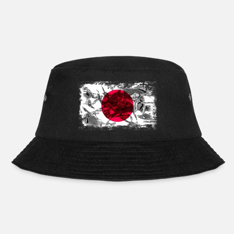 Hintergrund mit Flagge von Japan - Bucket Hat - Schwarz