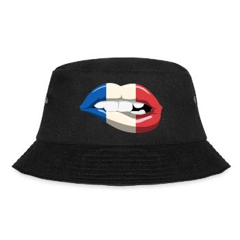 France flag lips mouth French flag - Bucket Hat - black - Front - Lela (165cm)