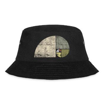 Distressed Fibonacci Spiral - Bucket Hat - black - Front - Lela (165cm)