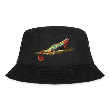 Chameleon Polygone design Reptile Idée cadeau - Bob - noir - Devant - Lela (165cm)
