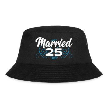 Just Married 25 Years Ago - 25th Wedding Anniversa - Bucket Hat - Schwarz - Vorne - Lela (165cm)