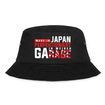 Made in Japan perfektioniert in meiner Garage - Bucket Hat - Schwarz - Vorne - Lela (165cm)