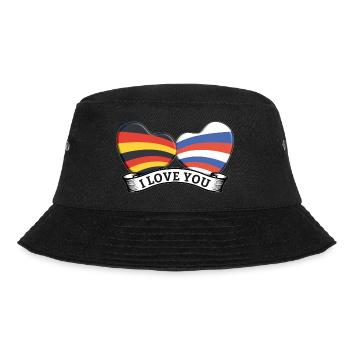 2 Hearts - Germany and Russia - Love - Bucket Hat - black - Front - Lela (165cm)