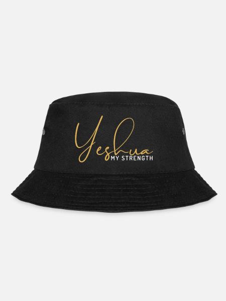 Yeshua My Strength – Christian - Bucket Hat - black