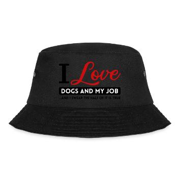 dog work dog lover makes free dog - Bucket Hat - black - Front - Lela (165cm)