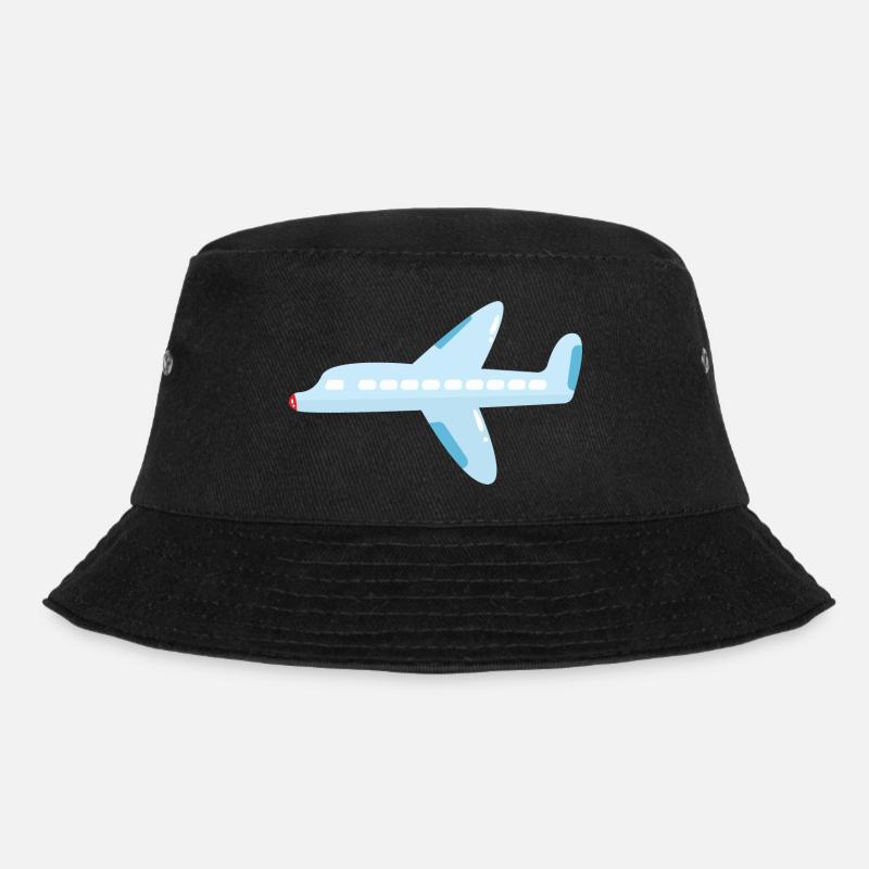 Flugzeug - Bucket Hat - Schwarz