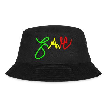 Jah in Trio-Farben Red Gold Green - Bucket Hat - Schwarz - Vorne - Lela (165cm)