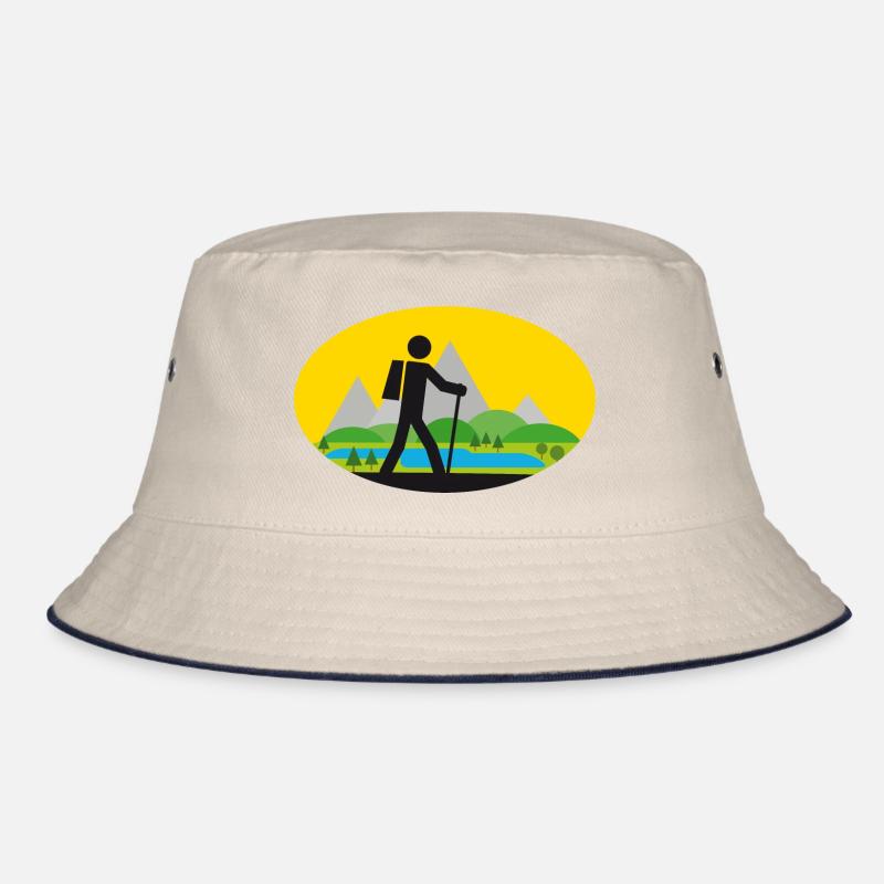 Wanderer mit Landschaft Bucket Hat
