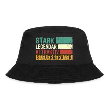 Steuerberater Spruch stark legendär attraktiv Steu - Bucket Hat - Schwarz - Vorne - Lela (165cm)
