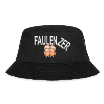 Faulenzer - Faultier - Bucket Hat - Schwarz - Vorne - Lela (165cm)