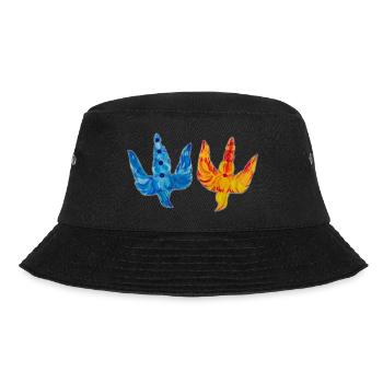 Dreizack - Wappen der Ukraine - Bucket Hat - Schwarz - Vorne - Lela (165cm)