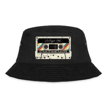 Vintage 1982 Cassette 40th - Bucket Hat - black - Front - Lela (165cm)