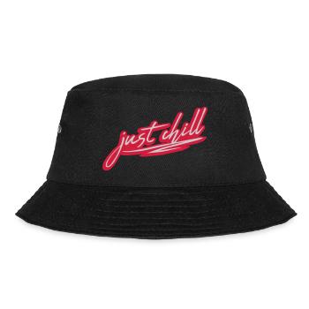 Just Chill Text Logo - Bucket Hat - Schwarz - Vorne - Lela (165cm)