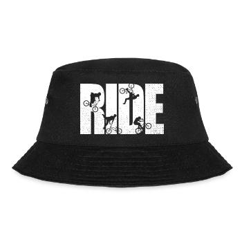 BMX Rider Ride Bicycle Retro Urban - Bucket Hat - black - Front - Lela (165cm)