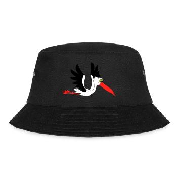 storch baby geburt geburtstag schwanger klapper - Bucket Hat - Schwarz - Vorne - Lela (165cm)