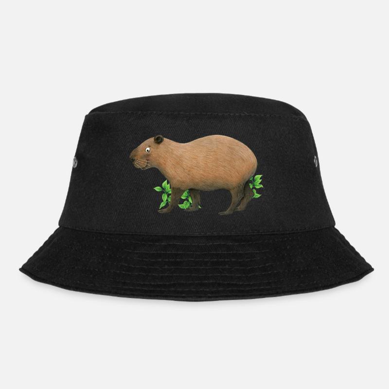 lustiges Capybara - Bucket Hat - Schwarz