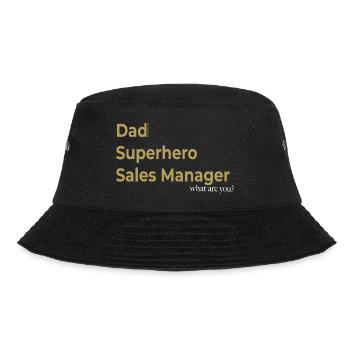 dad superhero sales manager and you - Spruch - Bucket Hat - Schwarz - Vorne - Lela (165cm)