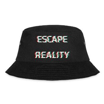 escape reality cyber futuristic dystopian glitch - Bucket Hat - black - Front - Lela (165cm)