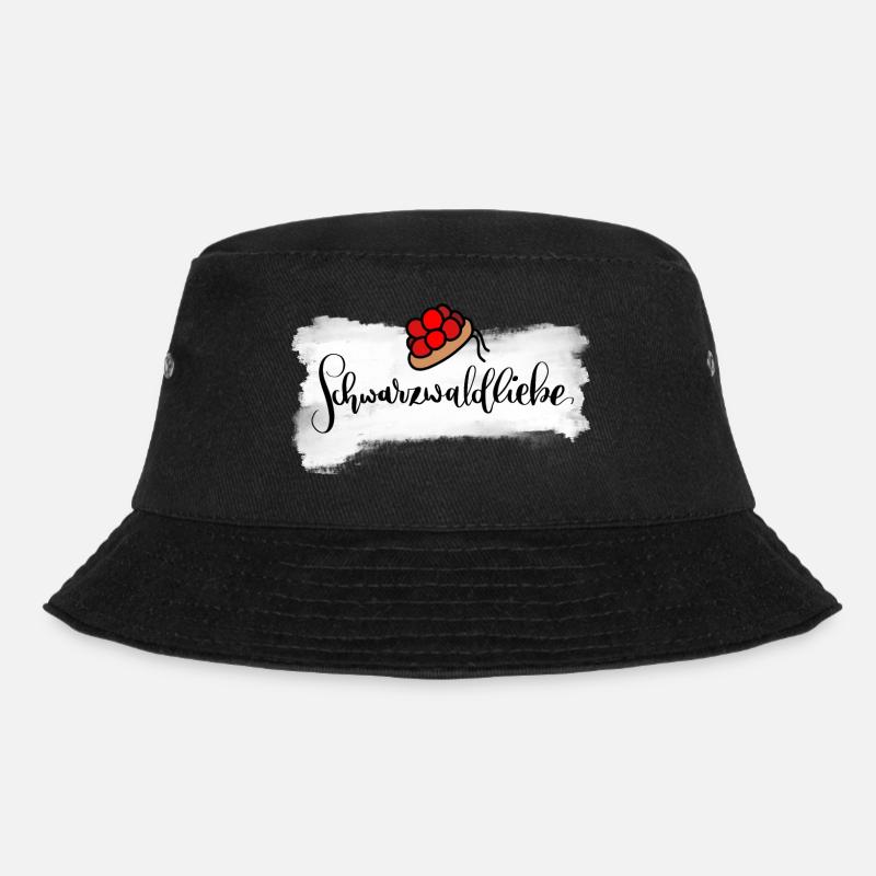 Schwarzwaldliebe mit Schwarzwälder Bollenhut - Bucket Hat - Schwarz