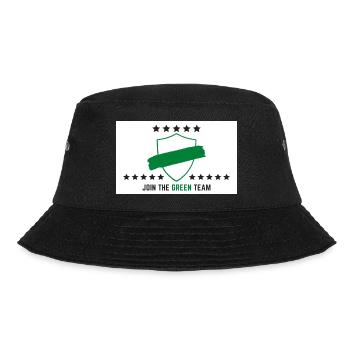 JOIN THE GREEN TEAM // WHITE VERSION - Bucket Hat - Schwarz - Vorne - Lela (165cm)