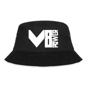 V8 power - Bucket Hat - Schwarz - Vorne - Lela (165cm)