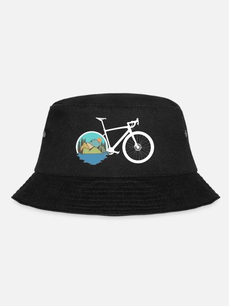 Gravel Bike Natur Rennrad Fahrrad lustige Geschenk - Bucket Hat - Schwarz