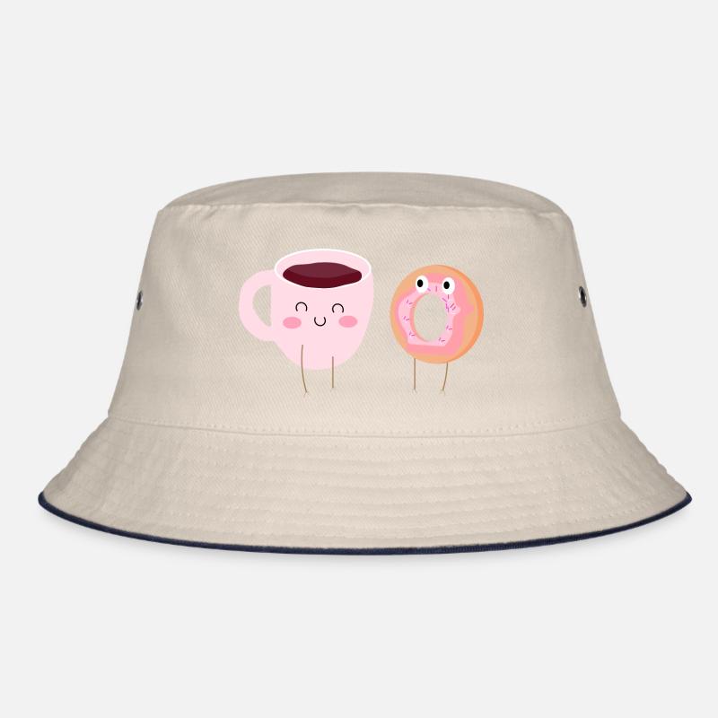 Kaffee und Donut im Dialog Bucket Hat