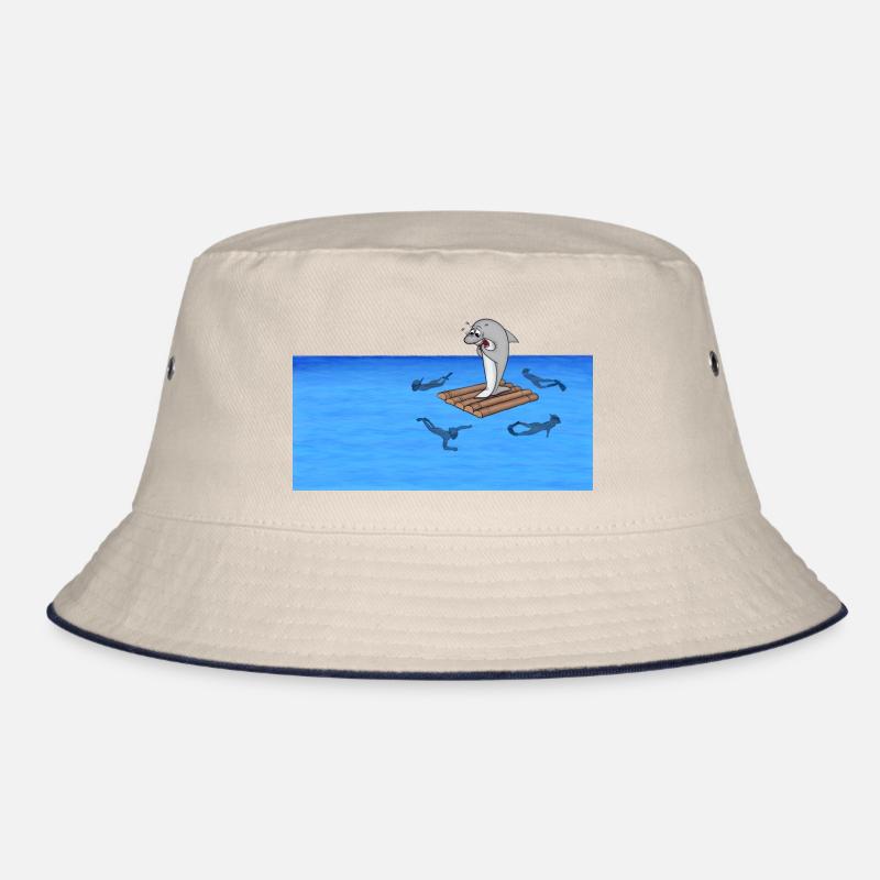 Shark on raft Bucket Hat