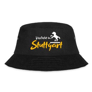 Verliebt in Stuttgart | Stuttgart Mitbringsel - Bucket Hat - Schwarz - Vorne - Lela (165cm)