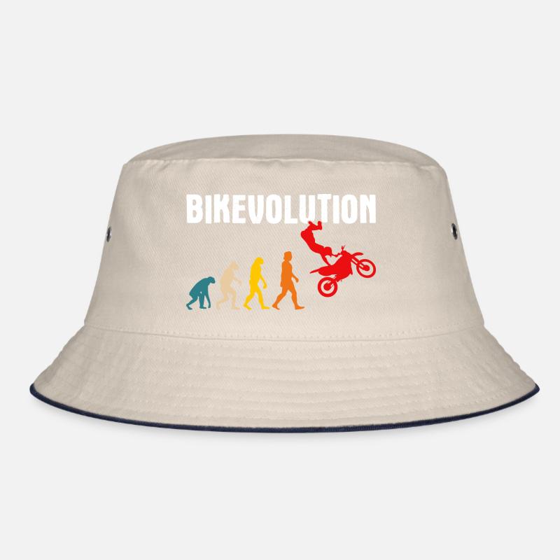 Motorcycle Evolution Vintage Shadow Biker Bucket Hat
