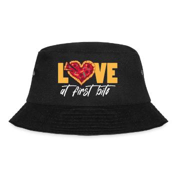 Love At First Bite - Pizza Slices Lover Pizza - Bucket Hat - Schwarz - Vorne - Lela (165cm)