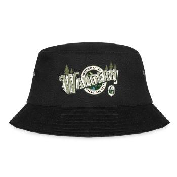 Wandern Hobby Vintage Mountain Funny Wanderer - Bucket Hat - Schwarz - Vorne - Lela (165cm)