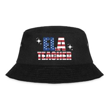 Patriotic ELA Teacher USA Flag English Language - Bucket Hat - black - Front - Lela (165cm)