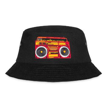 Hip Hop Beat Producer Retro Ghetto Blaster 1990s - Bucket Hat - Schwarz - Vorne - Lela (165cm)