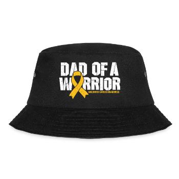 dad of a warrior childhood cancer Design - Bucket Hat - Schwarz - Vorne - Lela (165cm)